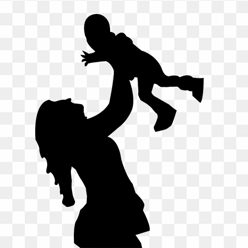 Mother and child silhouette clipart png